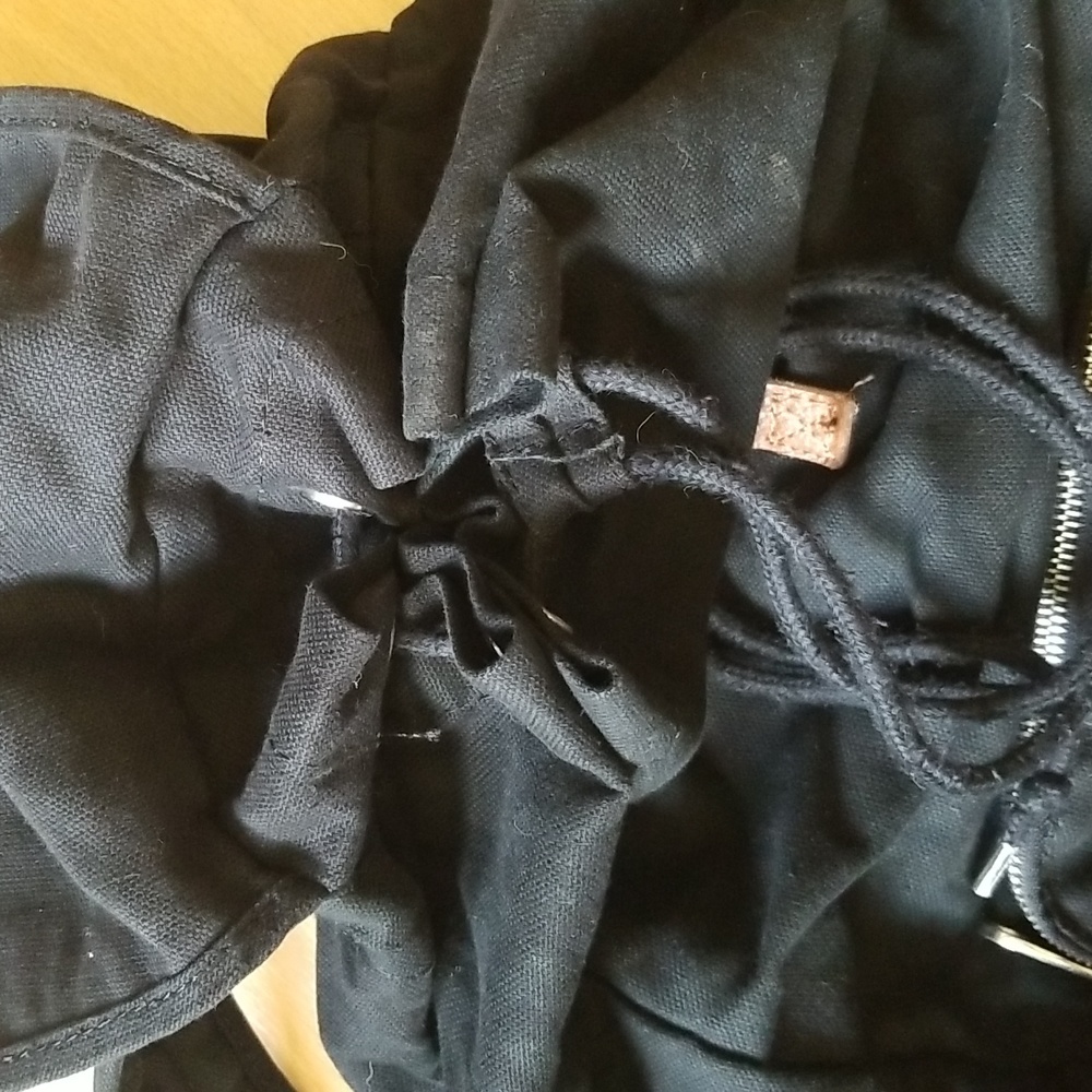 Victoria's Secret PINK Black Canvas Backpack School Travel Vacation - Picture 5 of 6